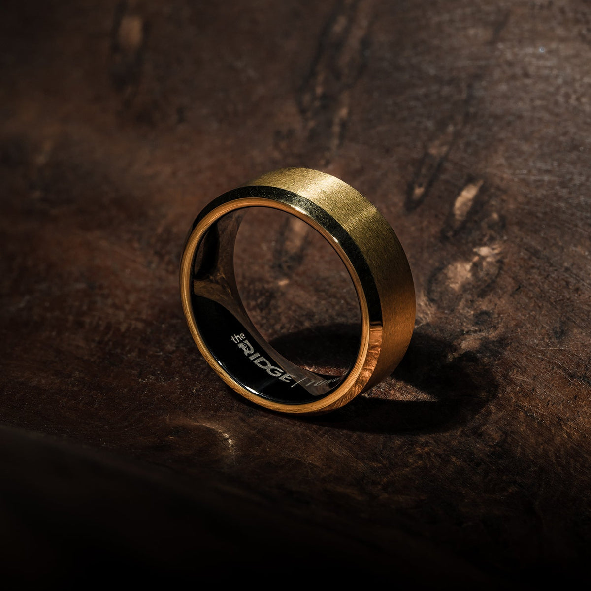 8mm Beveled Ring Set - 24K Gold