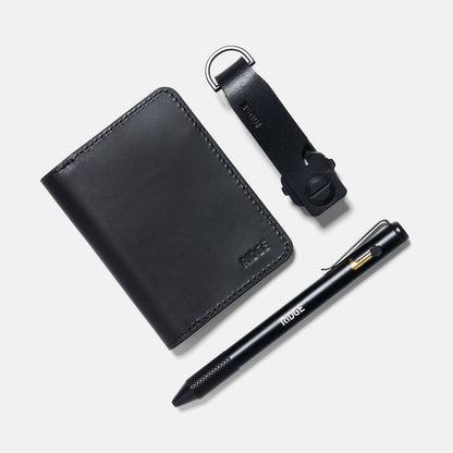 Daily Writer Kit - Bifold - Midnight Black Leather