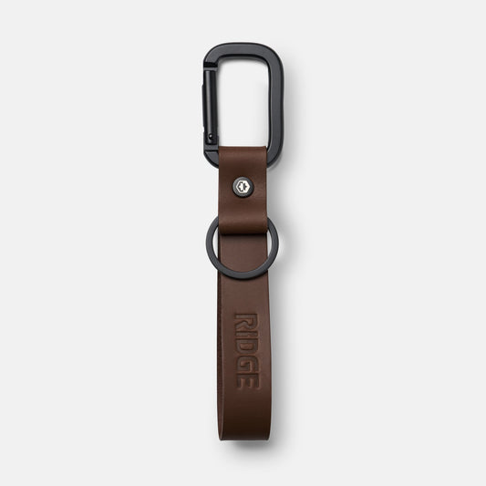 Ridge Keychain - Whiskey Dark Brown Leather