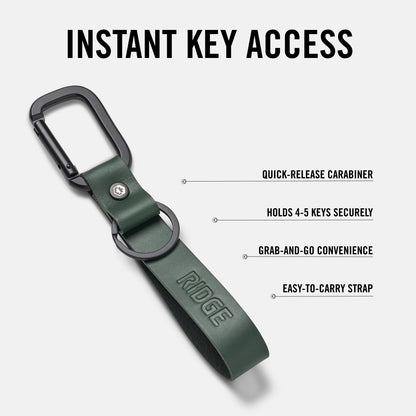 Ridge Keychain - Hunter Green Leather