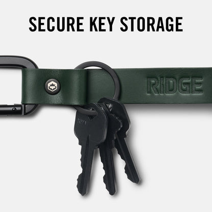 Ridge Keychain - Hunter Green Leather