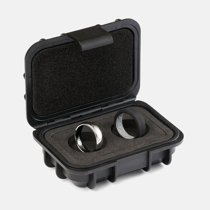 6mm Rounded Ring Set - Platinum