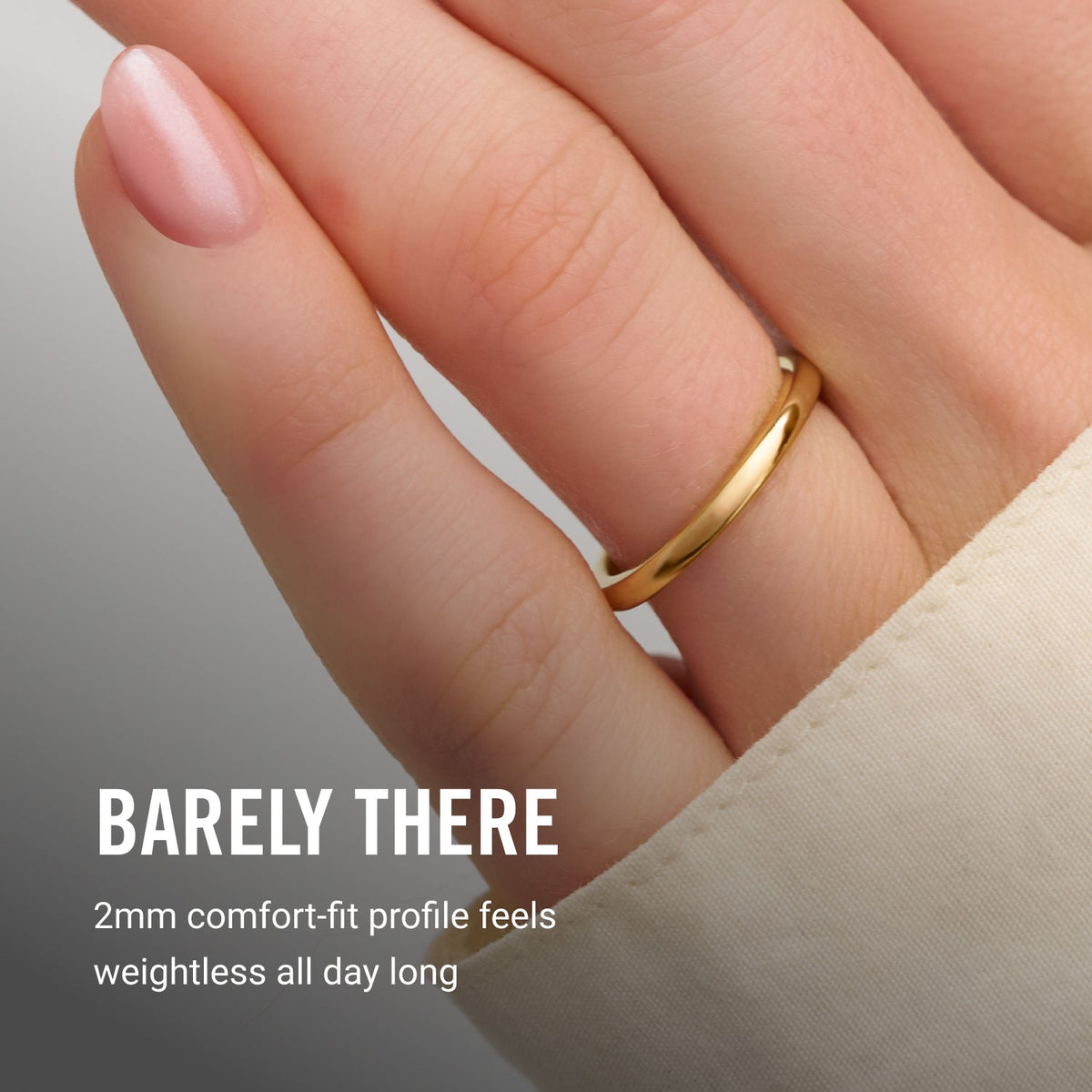 2mm Rounded Ring Set - 14K Yellow Gold