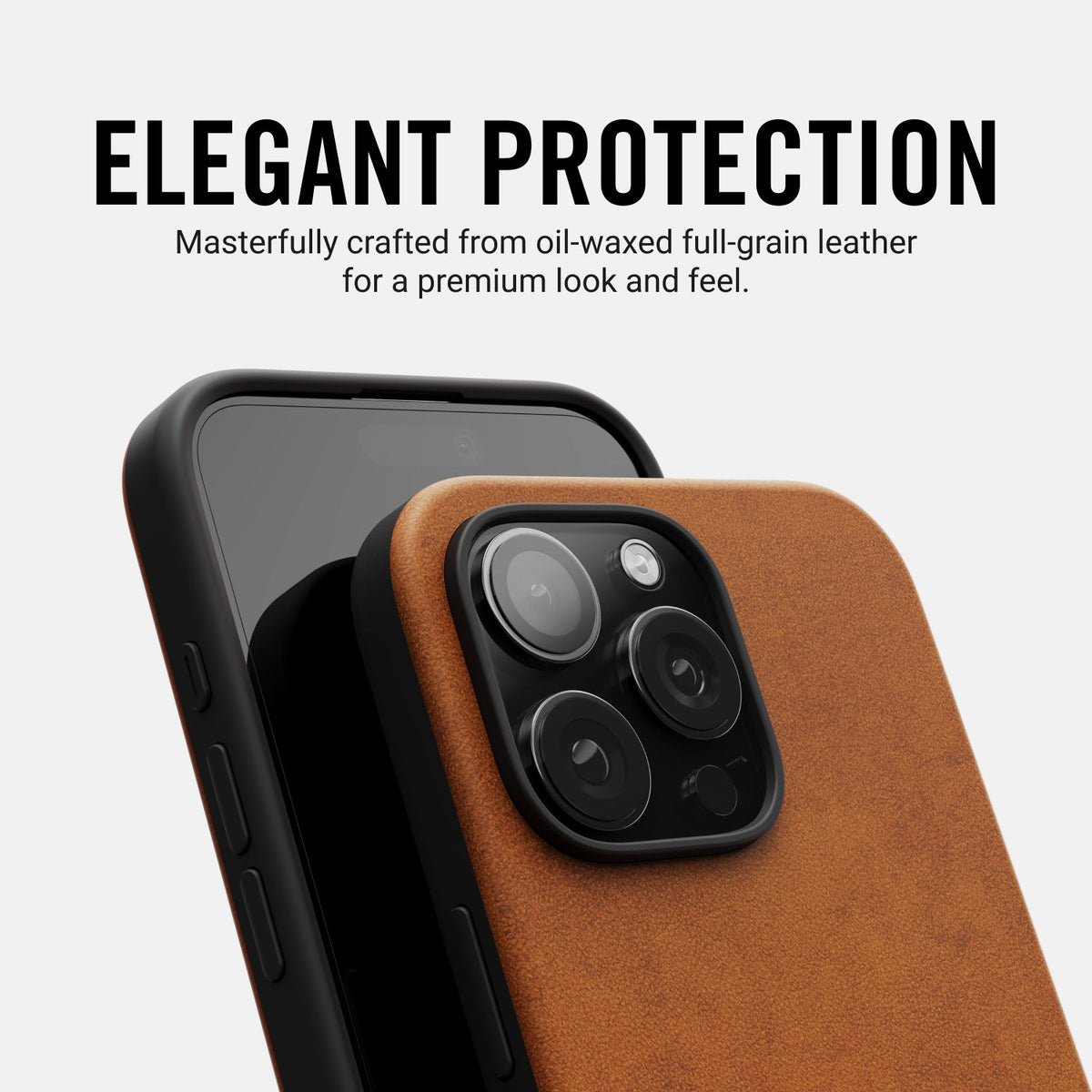 Ridge Phone Case - Tobacco Brown Leather - iPhone 16 Plus