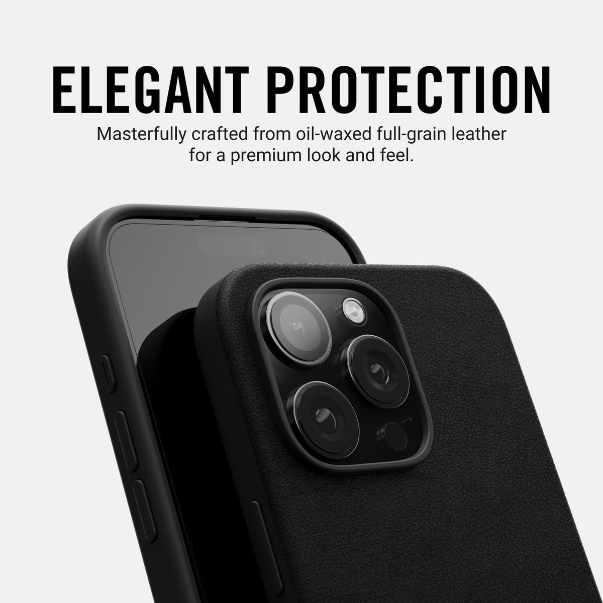 Ridge Phone Case - Midnight Black Leather - iPhone 16 Pro Max
