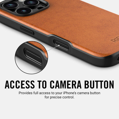 Ridge Phone Case - Tobacco Brown Leather - iPhone 16 Pro Max